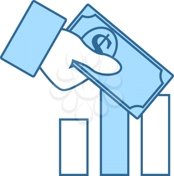 Investment Icon. Thin Line With Blue Fill Design. Vector Illustration.