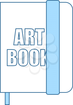 Sketch Book Icon. Thin Line With Blue Fill Design. Vector Illustration.