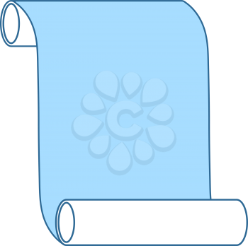 Canvas Scroll Icon. Thin Line With Blue Fill Design. Vector Illustration.