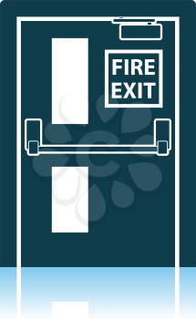 Fire Exit Door Icon. Shadow Reflection Design. Vector Illustration.