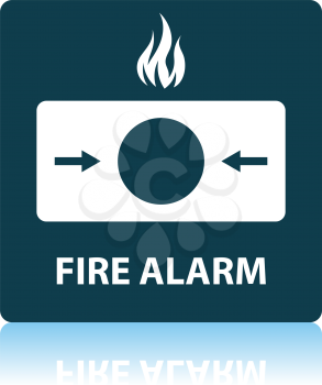 Fire Alarm Icon. Shadow Reflection Design. Vector Illustration.