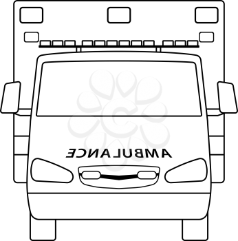 Ambulance Icon. Outline Simple Design. Vector Illustration.