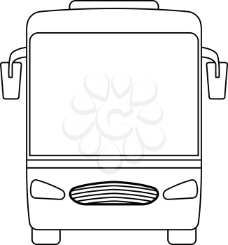 Tourist Bus Icon. Outline Simple Design. Vector Illustration.