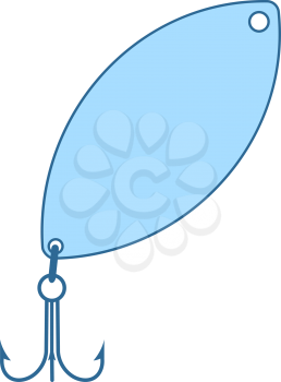 Icon Of Fishing Spoon. Thin Line With Blue Fill Design. Vector Illustration.
