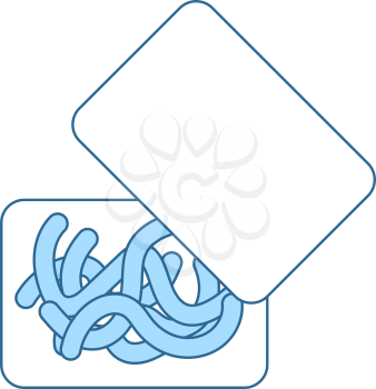 Icon Of Worm Container. Thin Line With Blue Fill Design. Vector Illustration.