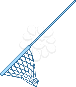 Icon Of Fishing Net. Thin Line With Blue Fill Design. Vector Illustration.