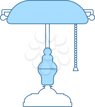 Writer's Lamp Icon. Thin Line With Blue Fill Design. Vector Illustration.