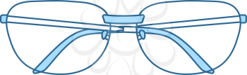 Glasses Icon. Thin Line With Blue Fill Design. Vector Illustration.