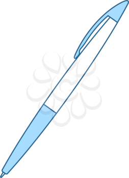 Pen Icon. Thin Line With Blue Fill Design. Vector Illustration.