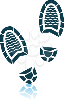 Man Footprint Icon. Shadow Reflection Design. Vector Illustration.