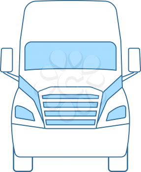 Truck Icon. Thin Line With Blue Fill Design. Vector Illustration.