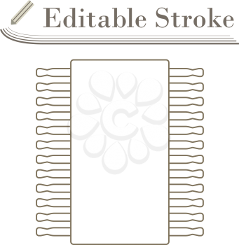 Chip Icon. Editable Stroke Simple Design. Vector Illustration.
