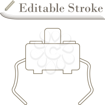 Micro Button Icon. Editable Stroke Simple Design. Vector Illustration.