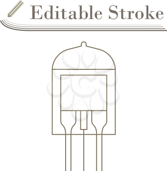 Electronic Vacuum Tube Icon. Editable Stroke Simple Design. Vector Illustration.