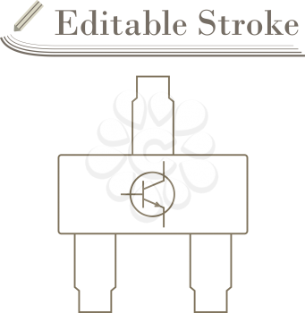 Smd Transistor Icon. Editable Stroke Simple Design. Vector Illustration.