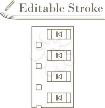 Diode Smd Component Tape Icon. Editable Stroke Simple Design. Vector Illustration.