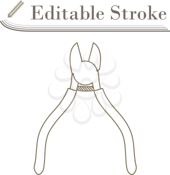 Side Cutters Icon. Editable Stroke Simple Design. Vector Illustration.