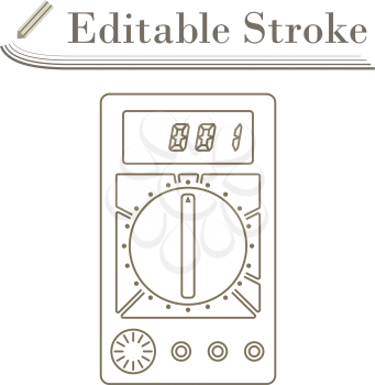 Multimeter Icon. Editable Stroke Simple Design. Vector Illustration.