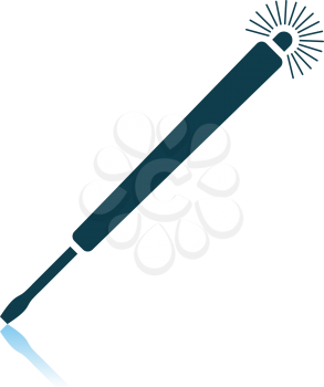 Electricity Test Screwdriver Icon. Shadow Reflection Design. Vector Illustration.