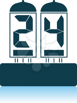 Electric Numeral Lamp Icon. Shadow Reflection Design. Vector Illustration.