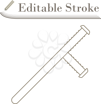 Police Baton Icon. Editable Stroke Simple Design. Vector Illustration.