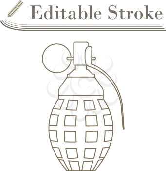 Defensive Grenade Icon. Editable Stroke Simple Design. Vector Illustration.