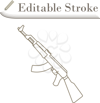 Russian Weapon Rifle Icon. Editable Stroke Simple Design. Vector Illustration.