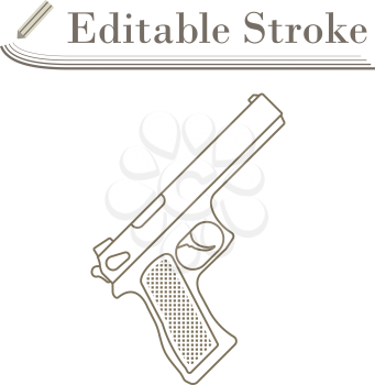 Gun Icon. Editable Stroke Simple Design. Vector Illustration.