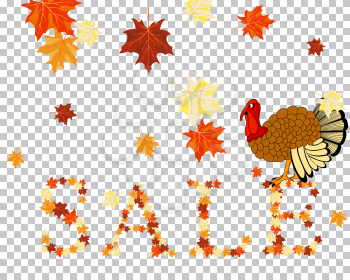 Thanksgiving Day.  Transparency Grid Design. Vector Illustration.
