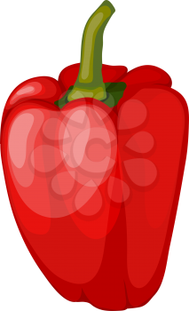 Sweet Pepper. Cartoon Glossy Design. Vector Illustration.