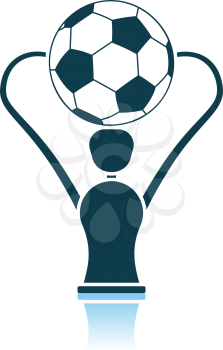 Soccer Cup Icon. Shadow Reflection Design. Vector Illustration.