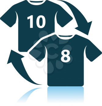 Soccer Replace Icon. Shadow Reflection Design. Vector Illustration.