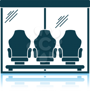 Soccer Player's Bench Icon. Shadow Reflection Design. Vector Illustration.