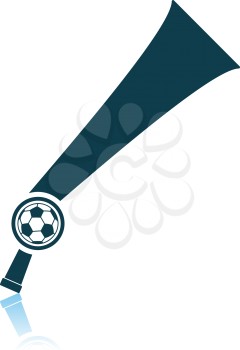 Football Fans Wind Horn Toy Icon. Shadow Reflection Design. Vector Illustration.