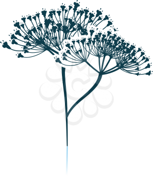 Dill Icon On Gray Background. Shadow Reflection Design. Vector Illustration.