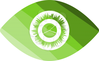 Eye With Market Chart Inside Pupil Icon. Flat Color Ladder Design. Vector Illustration.