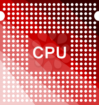 CPU Icon. Flat Color Ladder Design. Vector Illustration.