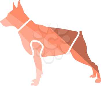 Dog Cloth Icon. Flat Color Ladder Design. Vector Illustration.