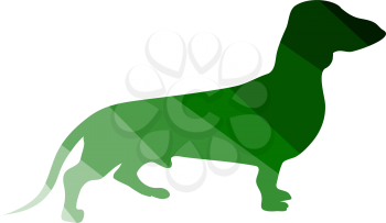 Dachshund Dog Icon. Flat Color Ladder Design. Vector Illustration.