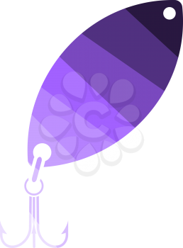 Icon Of Fishing Spoon. Flat Color Ladder Design. Vector Illustration.