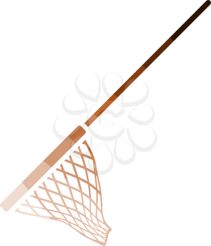 Icon Of Fishing Net. Flat Color Ladder Design. Vector Illustration.