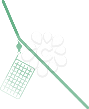 Icon Of Fishing Feeder Net. Flat Color Ladder Design. Vector Illustration.