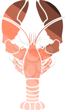 Lobster Icon. Flat Color Ladder Design. Vector Illustration.