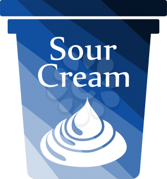 Sour Cream Icon. Flat Color Ladder Design. Vector Illustration.
