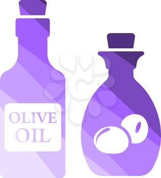 Bottle Of Olive Oil Icon. Flat Color Ladder Design. Vector Illustration.
