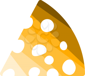 Cheese Icon. Flat Color Ladder Design. Vector Illustration.