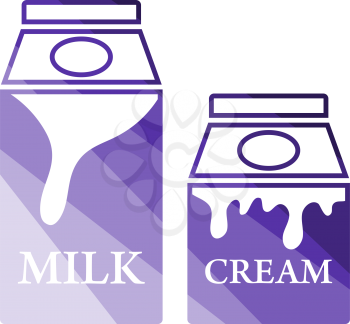Milk And Cream Container Icon. Flat Color Ladder Design. Vector Illustration.