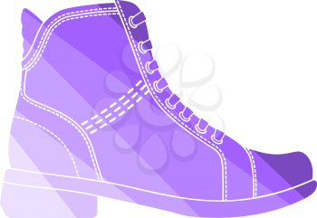 Woman Boot Icon. Flat Color Ladder Design. Vector Illustration.