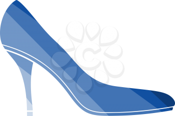 Middle Heel Shoe Icon. Flat Color Ladder Design. Vector Illustration.