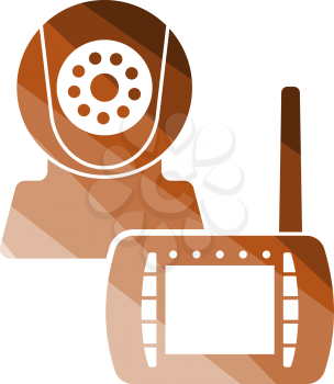 Baby Monitor Icon. Flat Color Ladder Design. Vector Illustration.